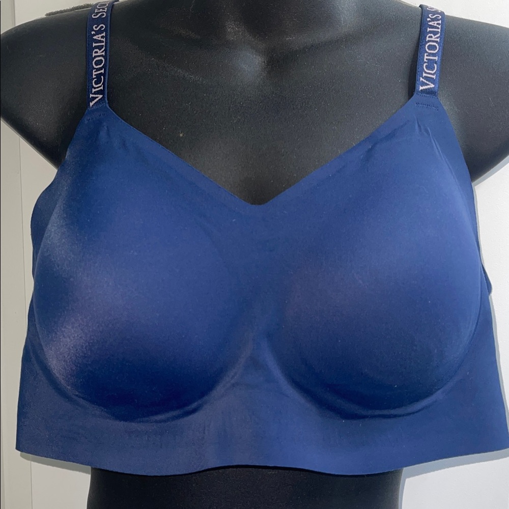 Victoria’s Secret XL padded bralette Navy Blue logo straps